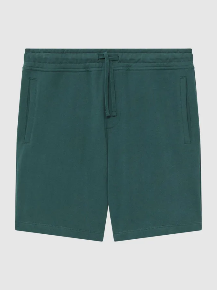 Reiss Sweats and Hoodies Henry Garment Dye Jersey Shorts Midnight Green 8211 Men