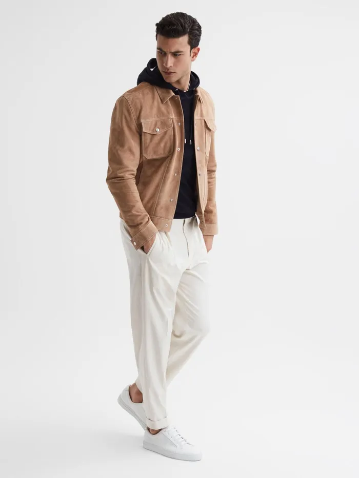 Reiss Sweats and Hoodies Holland Merino Wool Hoodie Navy 8211 Men