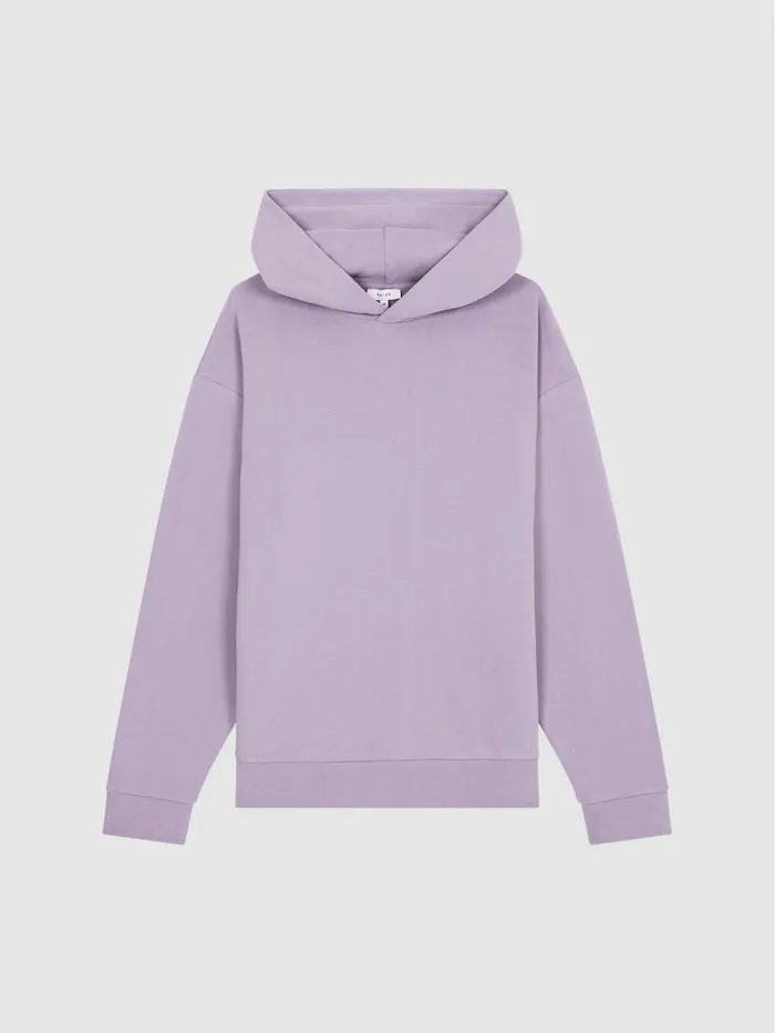 Reiss Sweats and Hoodies Kace Garment Dye Hoodie Lilac 8211 Men