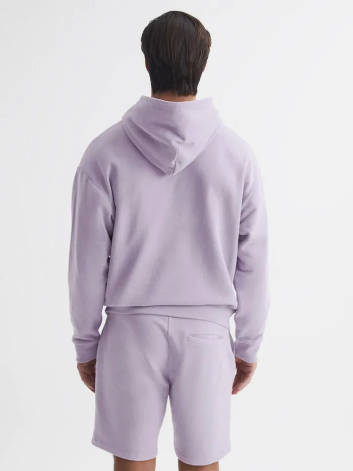Reiss Sweats and Hoodies Kace Garment Dye Hoodie Lilac 8211 Men