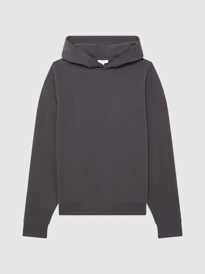 Reiss Sweats and Hoodies Kace Garment Dye Hoodie Washed Black 8211 Men