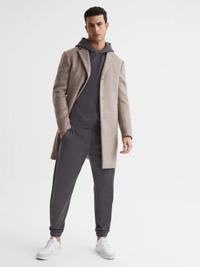 Reiss Sweats and Hoodies Kace Garment Dye Hoodie Washed Black 8211 Men