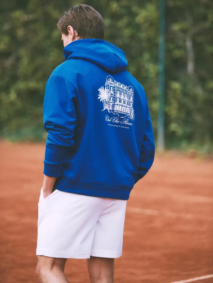 Reiss Sweats and Hoodies Pool Reiss Ch Motif Cotton Hoodie Bright Blue 8211 Men Reiss Sweats and Hoodies Pool Reiss Ch Motif Cotton Hoodie Bright Blue 8211 Men