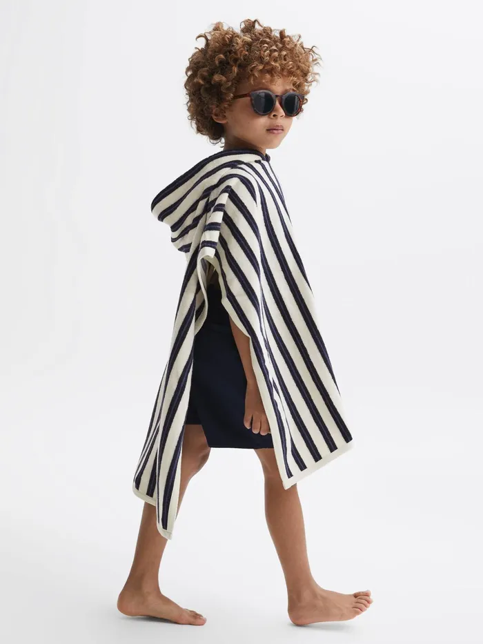 Reiss Sweats and Hoodies Ray Hooded Sleeveless Poncho Towel Blue Stripe 8211 Children Reiss Sweats and Hoodies Ray Hooded Sleeveless Poncho Towel Blue Stripe 8211 Children