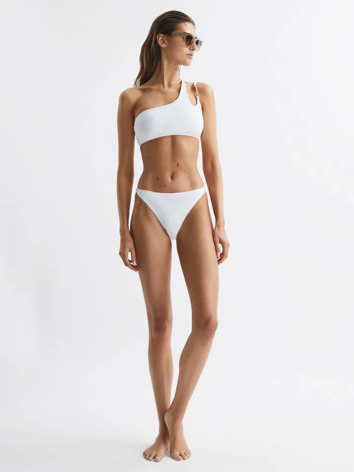 Reiss Swimwear Alani One Shoulder Bikini Top White 8211 Women