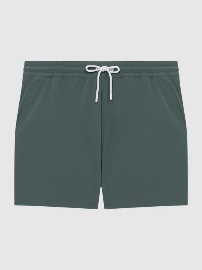 Reiss Swimwear Beach Plain Drawstring Swim Shorts Dark Sage 8211 Men