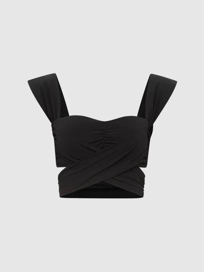 Reiss Swimwear Cristina Wrap Design Bikini Top Black 8211 Women