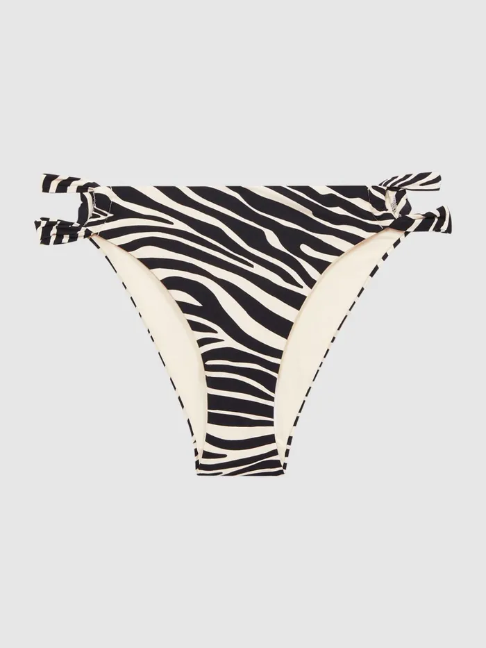 Reiss Swimwear Eliza Zebra Print Strappy Bikini Bottoms Blackwhite 8211 Women