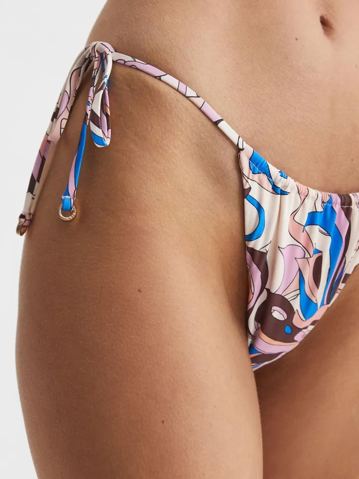 Reiss Swimwear Jamila Tie Side Printed Bikini Bottoms Multi 8211 Women