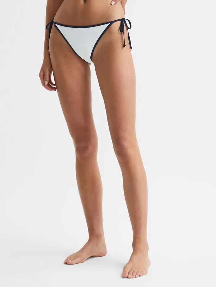 Reiss Swimwear Rutha Self Tie Bikini Bottoms Whitenavy 8211 Women