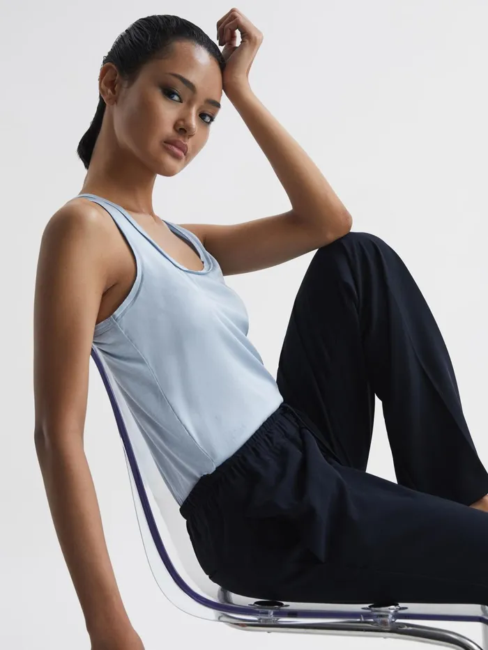 Reiss TShirts and Vests Riley Silk Front Vest Blue 8211 Women