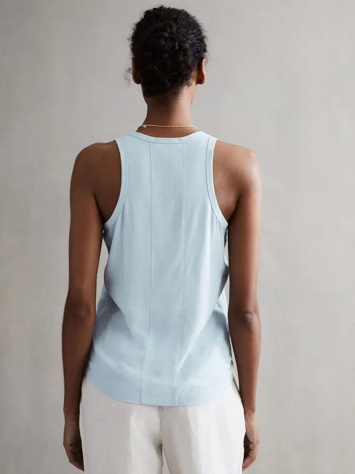 Reiss TShirts and Vests Taloulah Linen Crew Neck Vest Blue 8211 Women