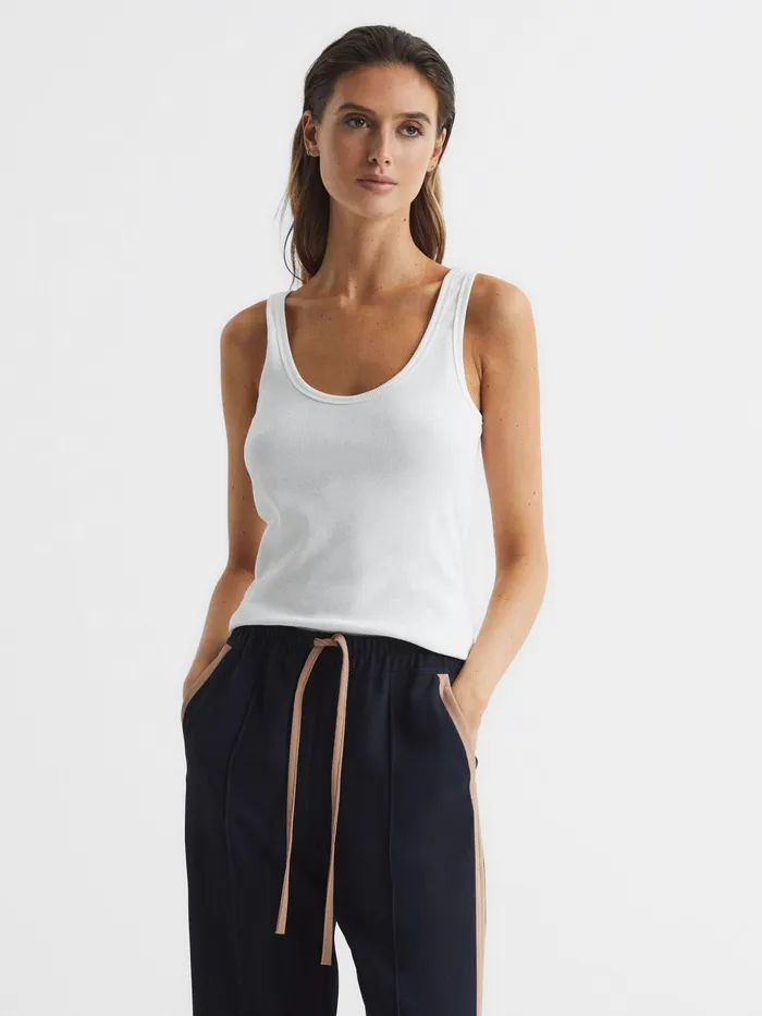 Reiss TShirts and Vests Violet Scoop Neck Ribbed Jersey Vest Top Aqua 8211 Women Reiss TShirts and Vests Violet Scoop Neck Ribbed Jersey Vest Top Aqua 8211 Women