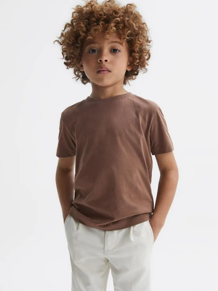 Reiss TShirts Bless Crew Neck TShirt Tobacco 8211 Children