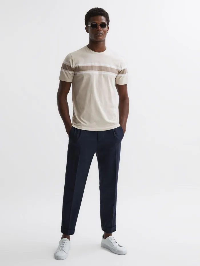 Reiss TShirts Hearts Slim Fit Mercerised Cotton Crew Neck TShirt Blue Multi 8211 Men Reiss TShirts Hearts Slim Fit Mercerised Cotton Crew Neck TShirt Blue Multi 8211 Men