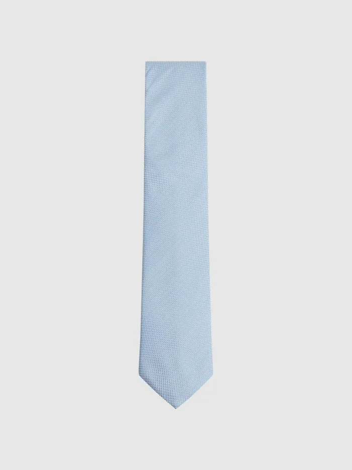 Reiss Ties and Pocket Squares Ceremony Textured Silk Tie Soft Blue 8211 Men