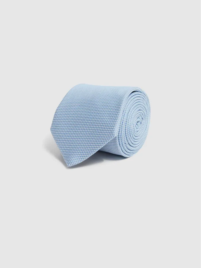 Reiss Ties and Pocket Squares Ceremony Textured Silk Tie Soft Blue 8211 Men