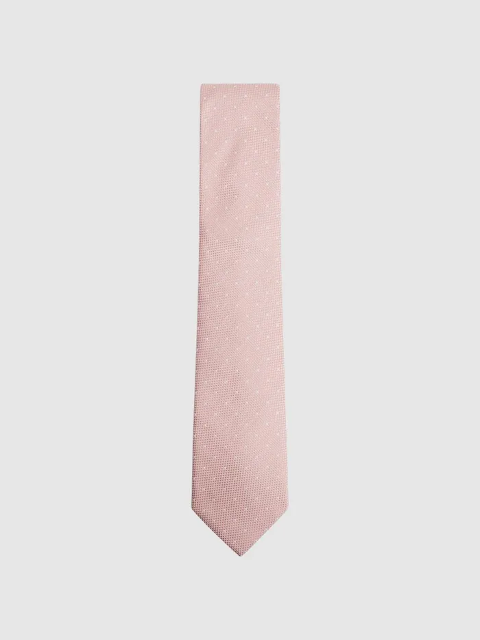 Reiss Ties and Pocket Squares Liam Silk Polka Dot Tie Soft Pink 8211 Men