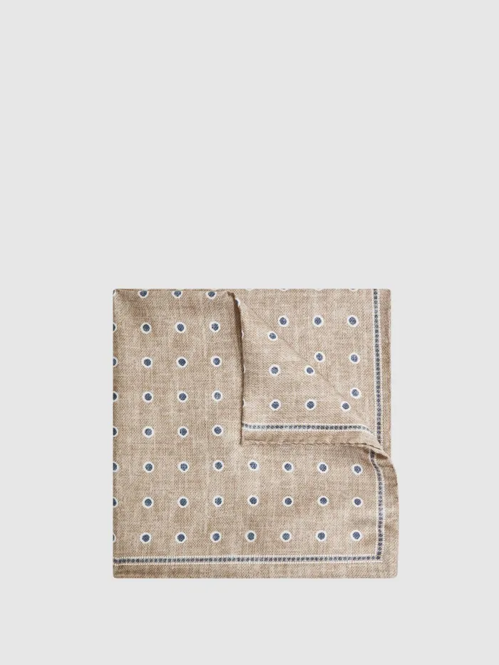 Reiss Ties and Pocket Squares Marino Silk Polka Dot Print Pocket Square Oatmeal Melange 8211 Men Reiss Ties and Pocket Squares Marino Silk Polka Dot Print Pocket Square Oatmeal Melange 8211 Men