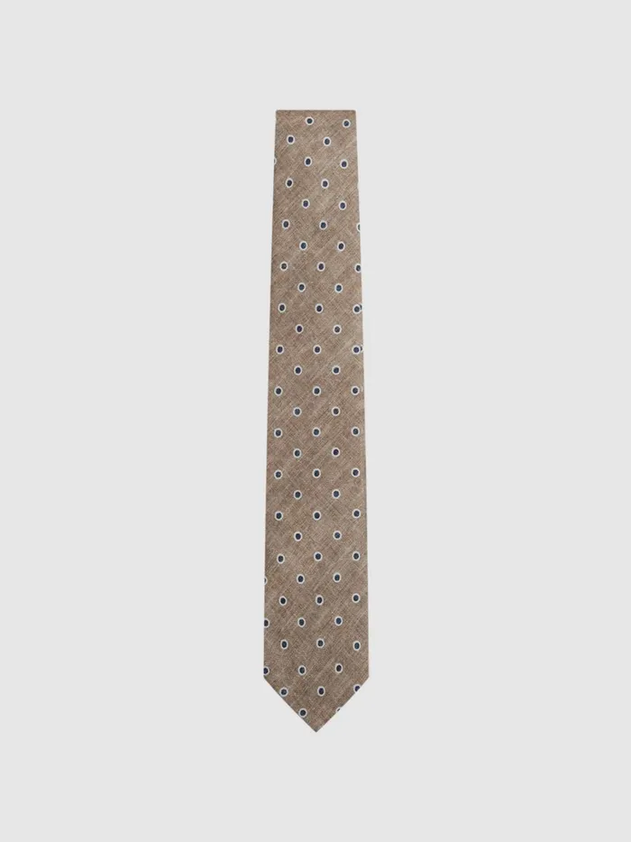 Reiss Ties and Pocket Squares Porto Silk Polka Dot Print Tie Oatmeal Melange 8211 Men Reiss Ties and Pocket Squares Porto Silk Polka Dot Print Tie Oatmeal Melange 8211 Men