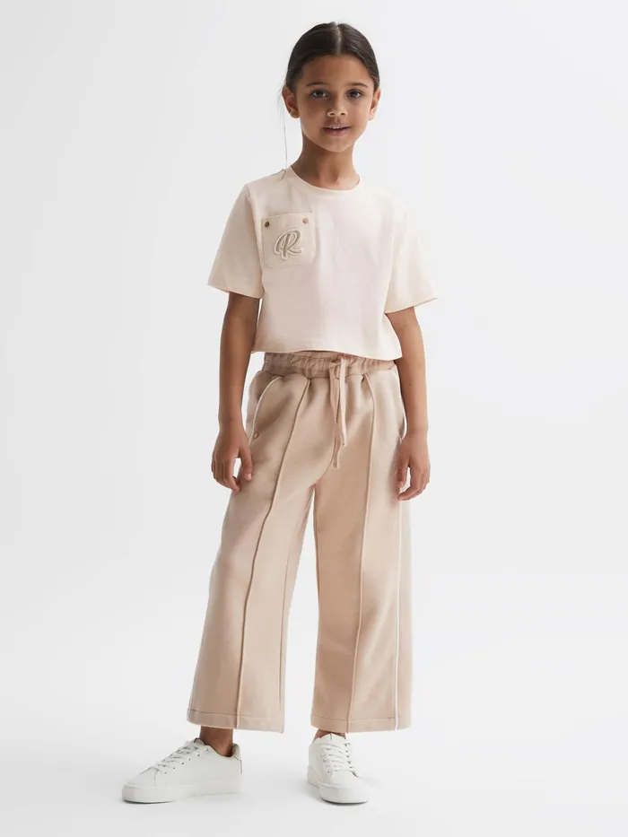 Reiss Tops and Tshirts Chloe Embroidered Crew Neck TShirt Pink 8211 Children