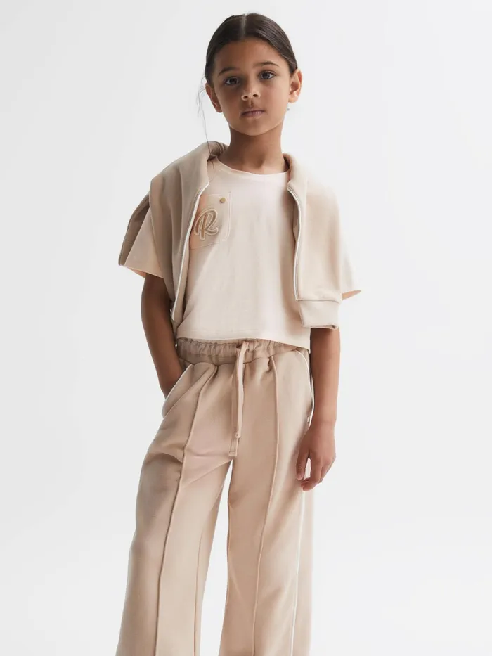 Reiss Tops and Tshirts Chloe Embroidered Crew Neck TShirt Pink 8211 Children