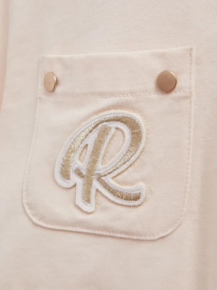 Reiss Tops and Tshirts Chloe Embroidered Crew Neck TShirt Pink 8211 Children