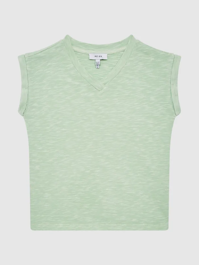 Reiss Tops and Tshirts Freddie Jersey VNeck TShirt Aqua 8211 Children