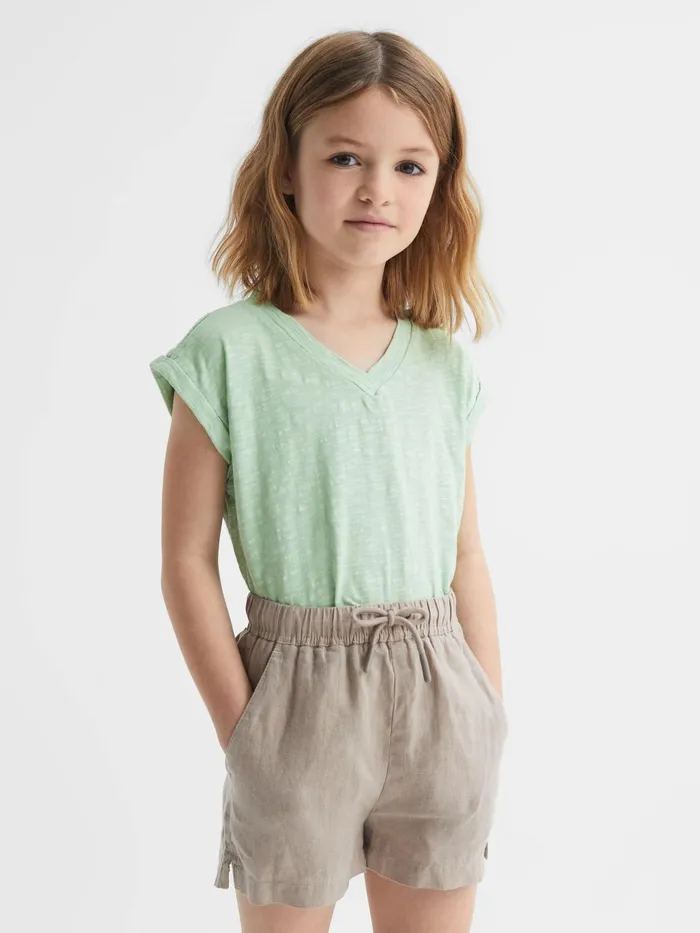Reiss Tops and Tshirts Freddie Jersey VNeck TShirt Aqua 8211 Children
