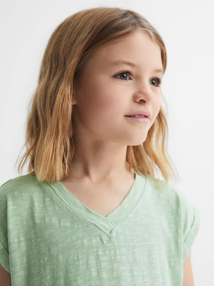 Reiss Tops and Tshirts Freddie Jersey VNeck TShirt Aqua 8211 Children