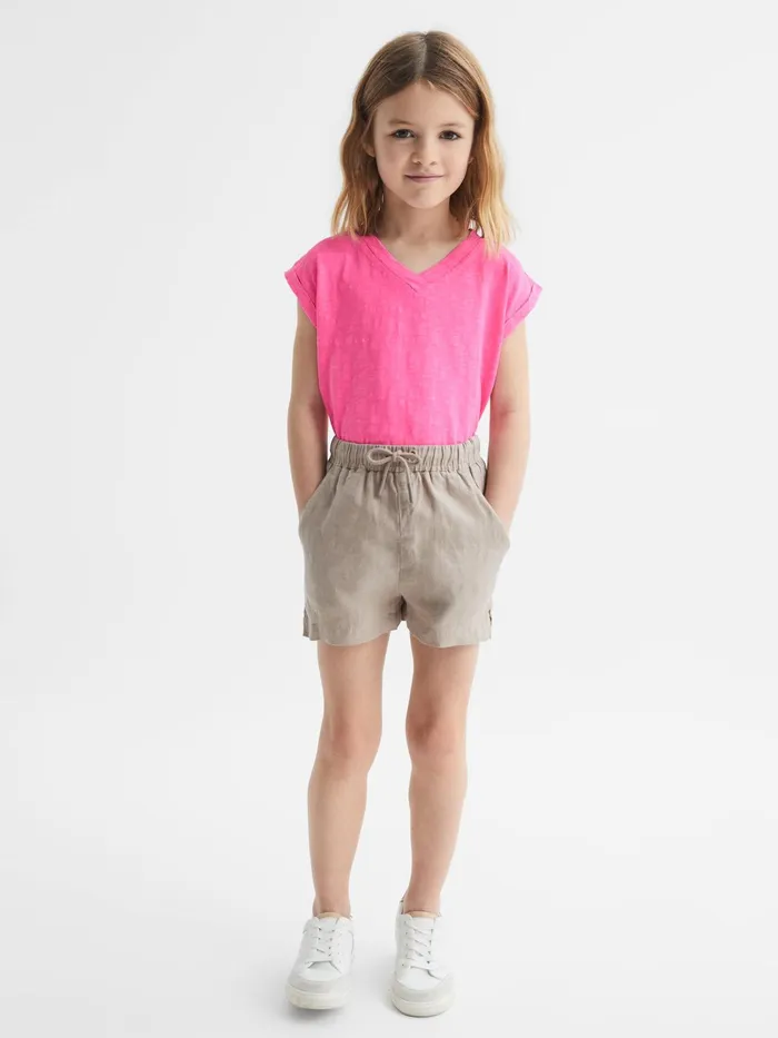 Reiss Tops and Tshirts Freddie Jersey VNeck TShirt Pink 8211 Children