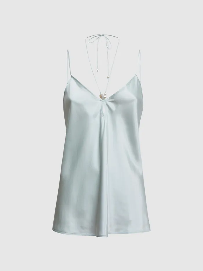 Reiss Tops Arina Paige Silk Beaded Vest Ice Flow 8211 Women