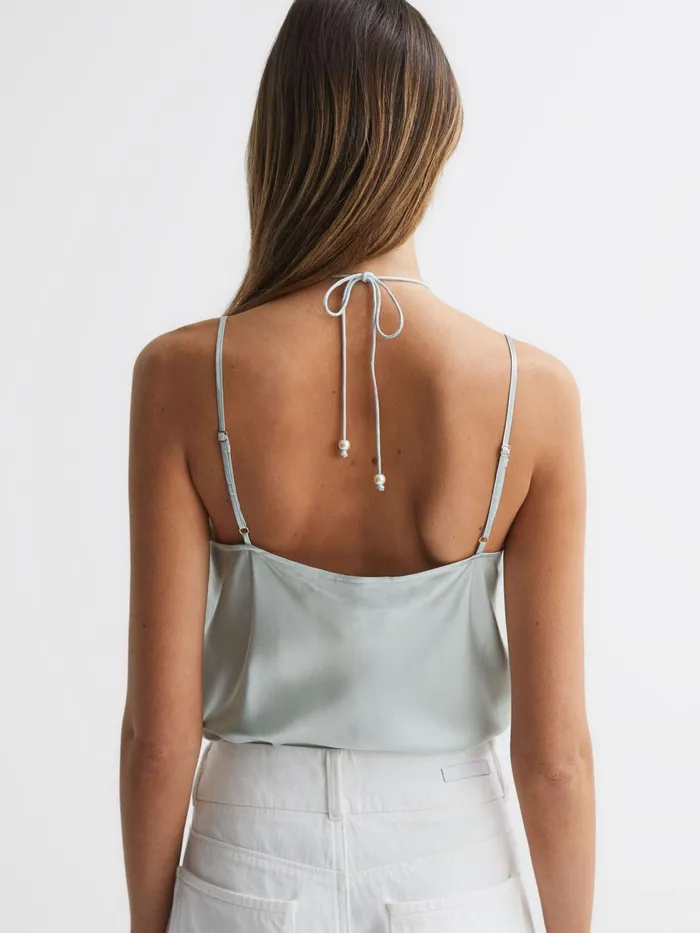 Reiss Tops Arina Paige Silk Beaded Vest Ice Flow 8211 Women