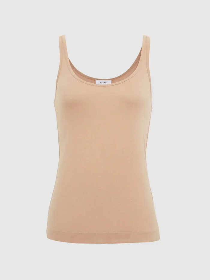 Reiss Tops Arla Scoop Neck Second Skin Vest Top Black 8211 Women