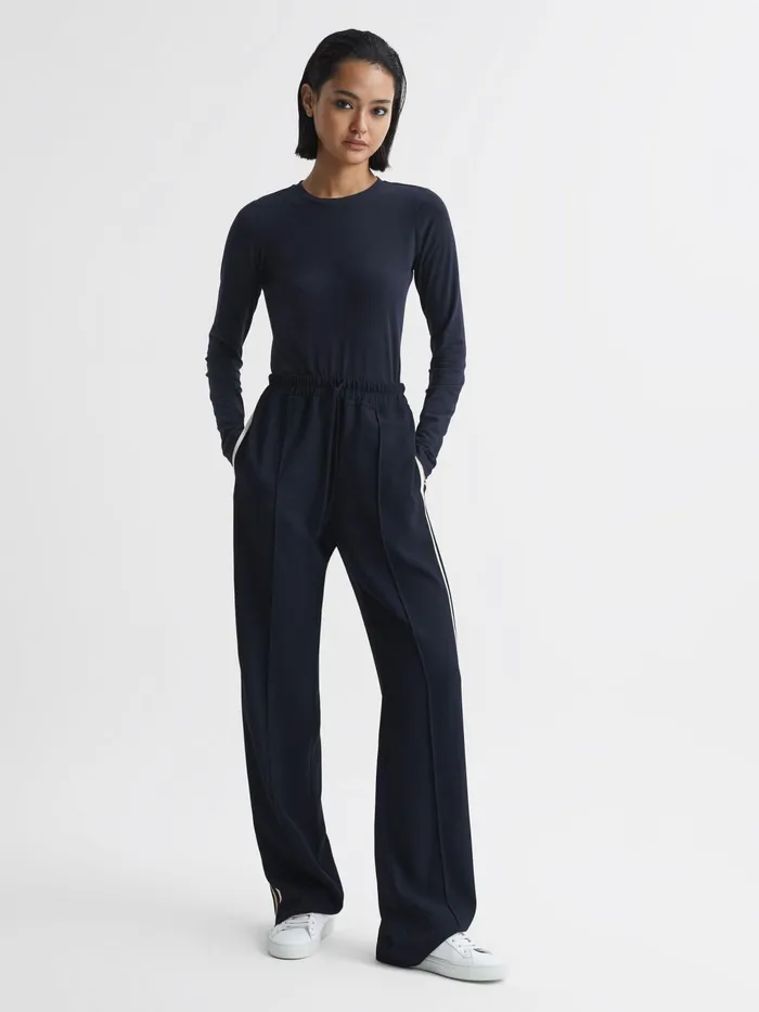 Reiss Tops Bebe Long Sleeve Crew Neck Top Navy 8211 Women