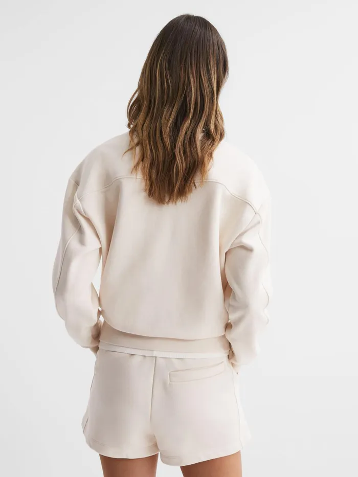 Reiss Tops Brandy Cotton Blend Sweatshirt Ivory 8211 Women