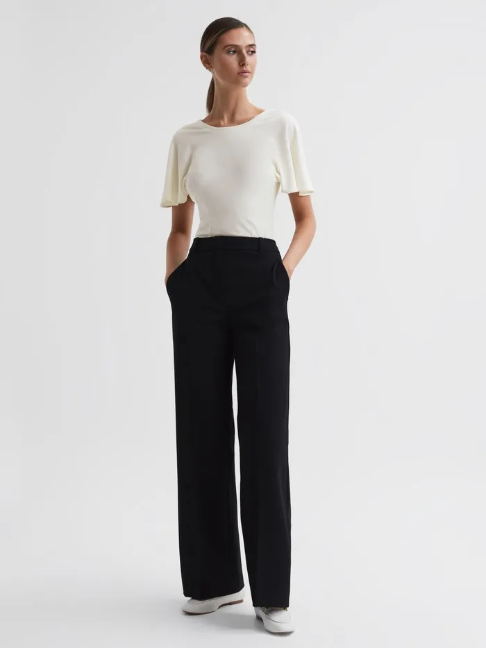 Reiss Tops Connie Fluid Sleeve TShirt Ivory 8211 Women