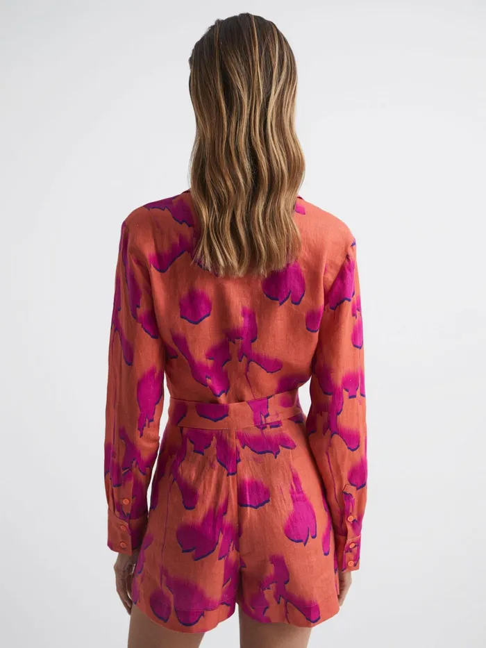 Reiss Tops Corrine Tie Front Shirt Pinkorange 8211 Women