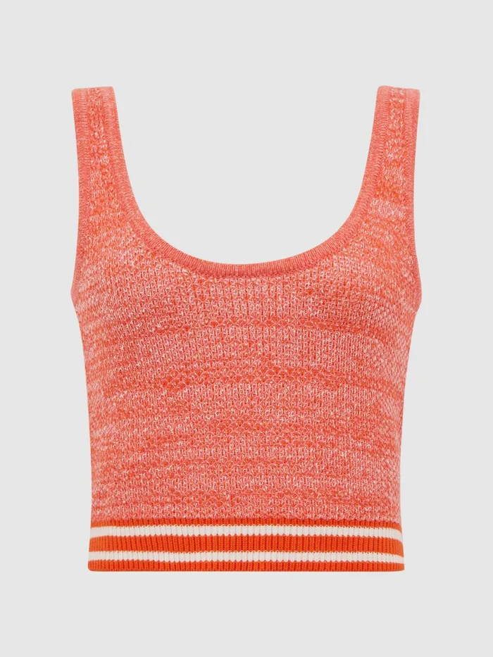 Reiss Tops Cosmos Ophelia The Upside Knitted Cropped Top Pink 8211 Women