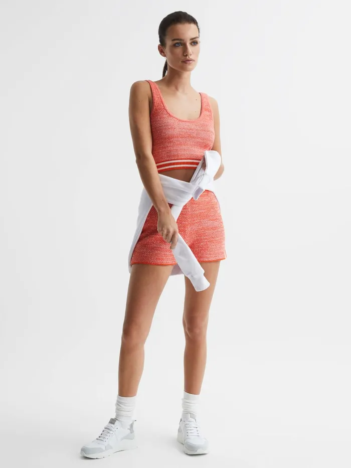 Reiss Tops Cosmos Ophelia The Upside Knitted Cropped Top Pink 8211 Women