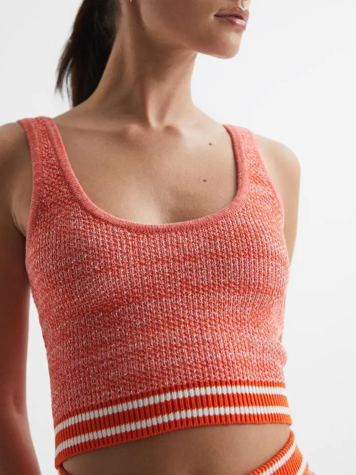 Reiss Tops Cosmos Ophelia The Upside Knitted Cropped Top Pink 8211 Women