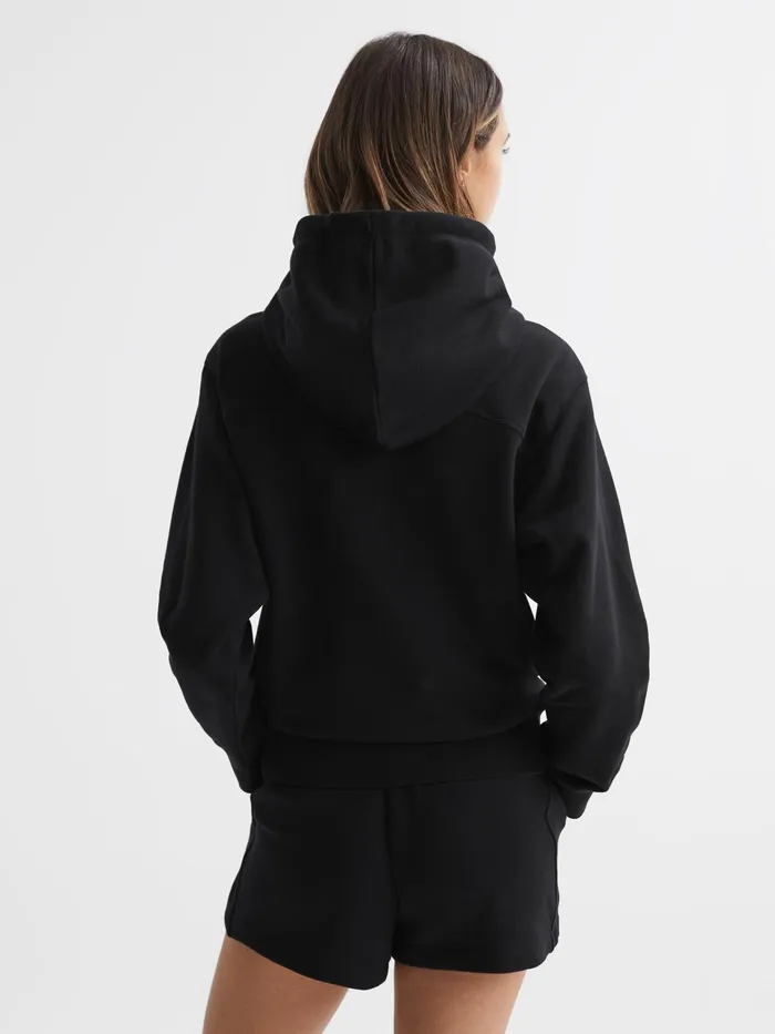 Reiss Tops Frankie Zip Through Cotton Hoodie Black 8211 Women