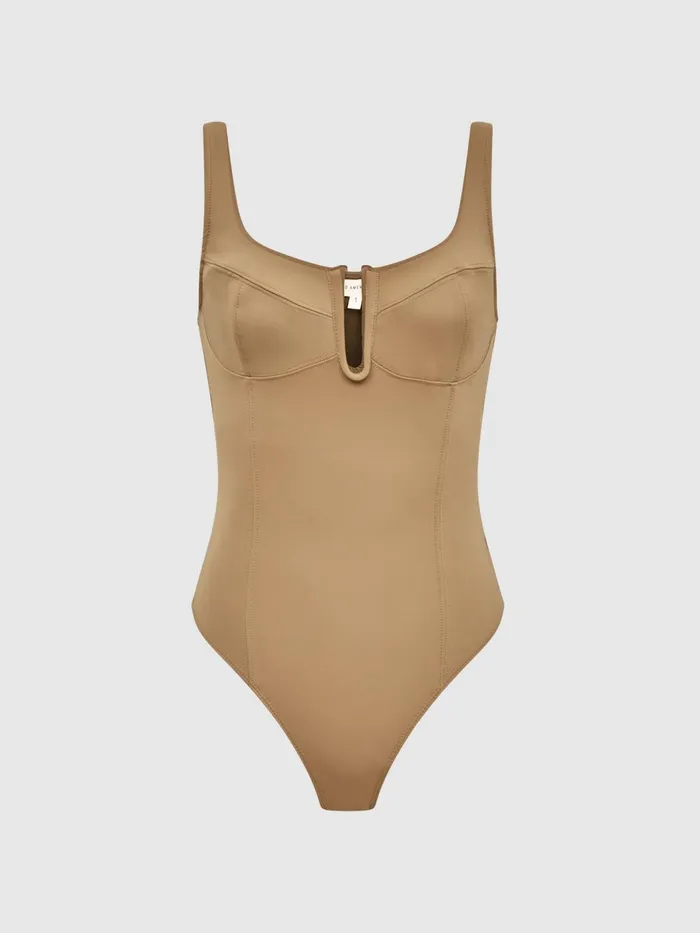 Reiss Tops Good American Good American Corset Bodysuit Taupe 8211 Women