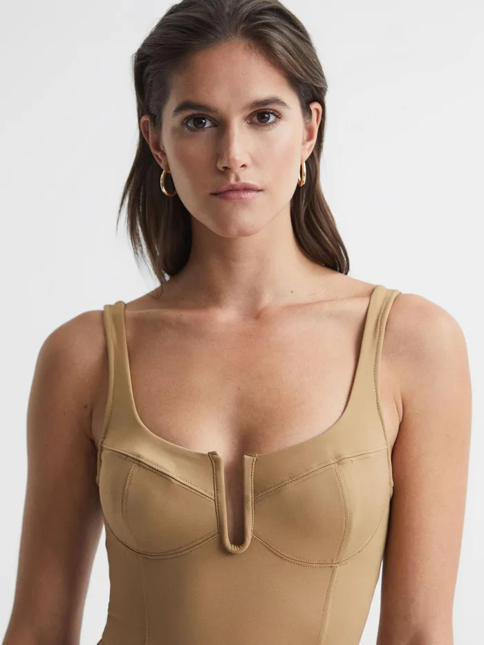 Reiss Tops Good American Good American Corset Bodysuit Taupe 8211 Women