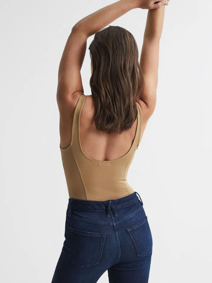 Reiss Tops Good American Good American Corset Bodysuit Taupe 8211 Women