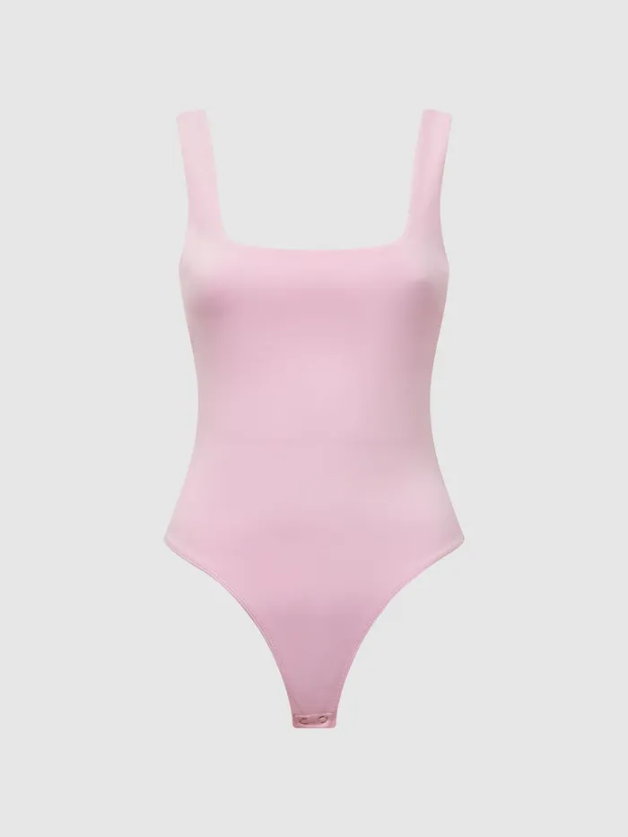 Reiss Tops Good American Square Neck Bodysuit Soft Pink 8211 Women