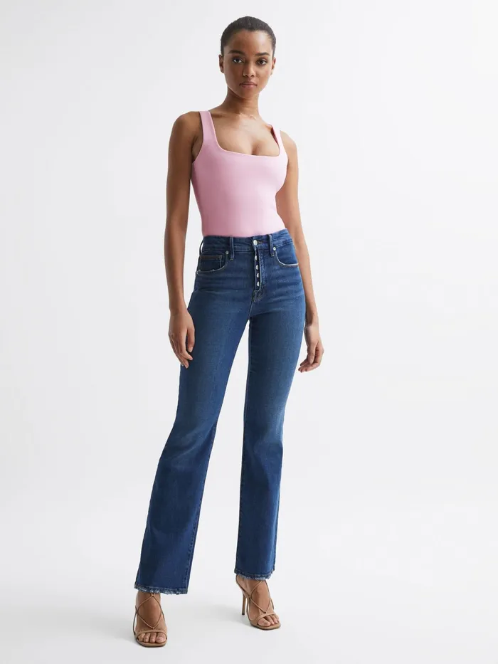 Reiss Tops Good American Square Neck Bodysuit Soft Pink 8211 Women