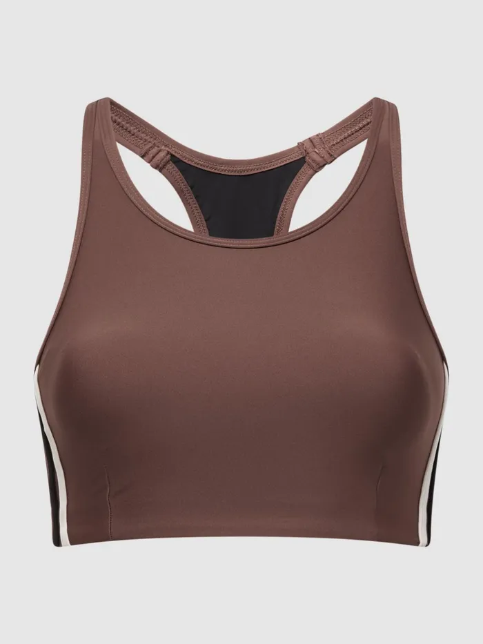 Reiss Tops Hustle Linda The Upside Racerback Sports Bra Brown 8211 Women