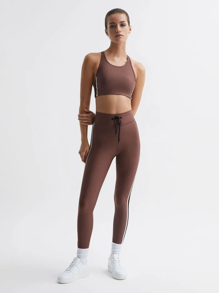 Reiss Tops Hustle Linda The Upside Racerback Sports Bra Brown 8211 Women