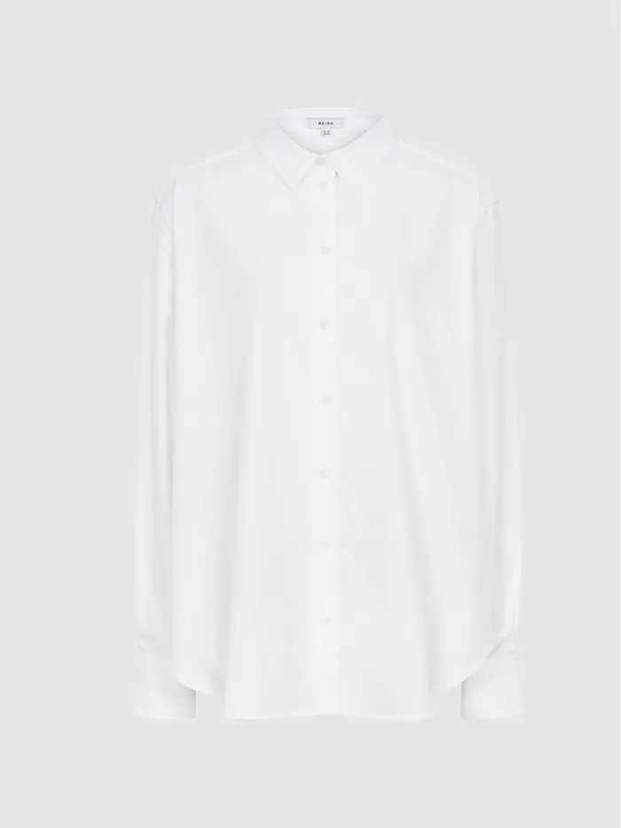 Reiss Tops Jenny Cotton Poplin Shirt Blue 8211 Women